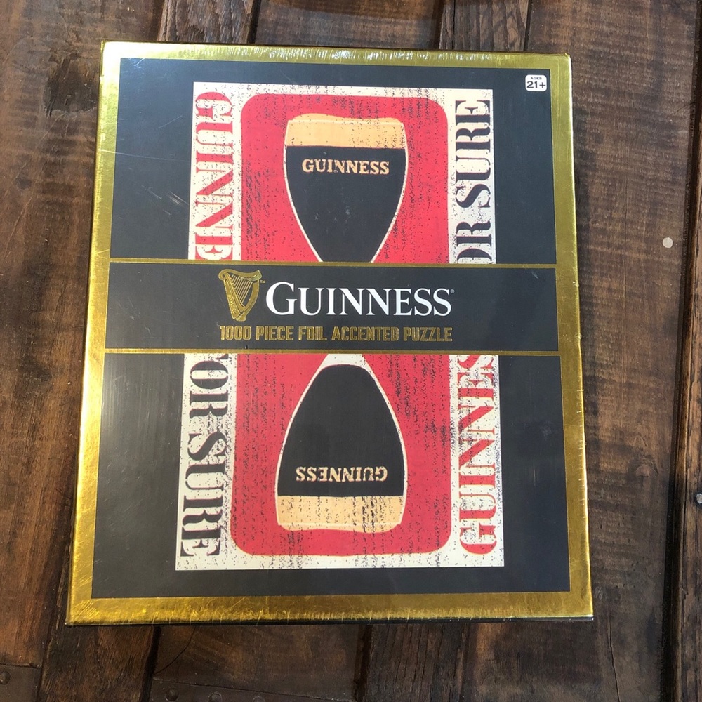 Front Porch Classics Guinness Beer 1000 Piece Foil Accented Puzzle new SEALED